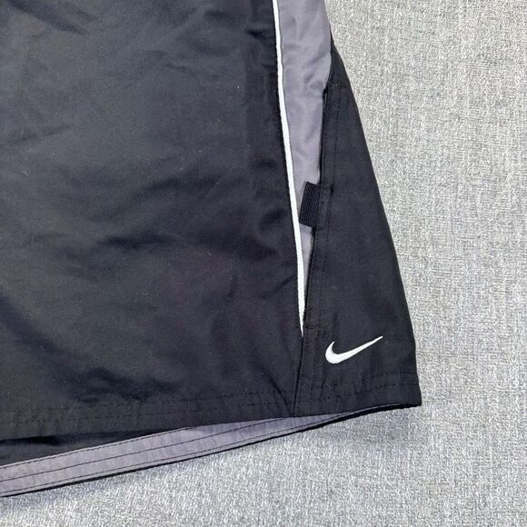 Vintage Nike Running Shorts Mens XXL 2XL Black Swoosh Mesh Lined - Picture 2 of 8